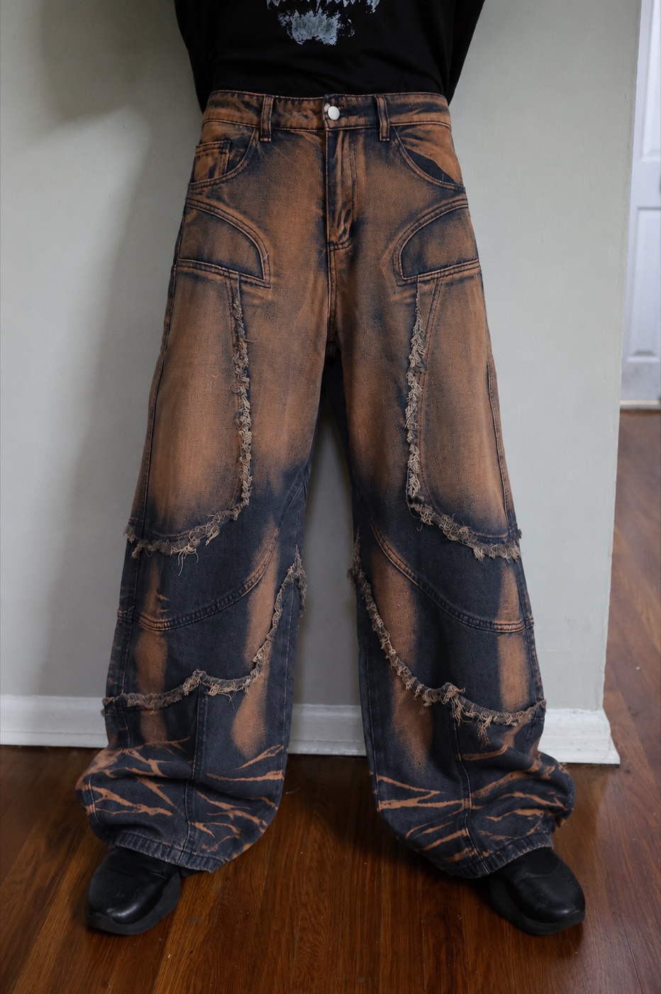 Acid Rust Patchwork Jeans