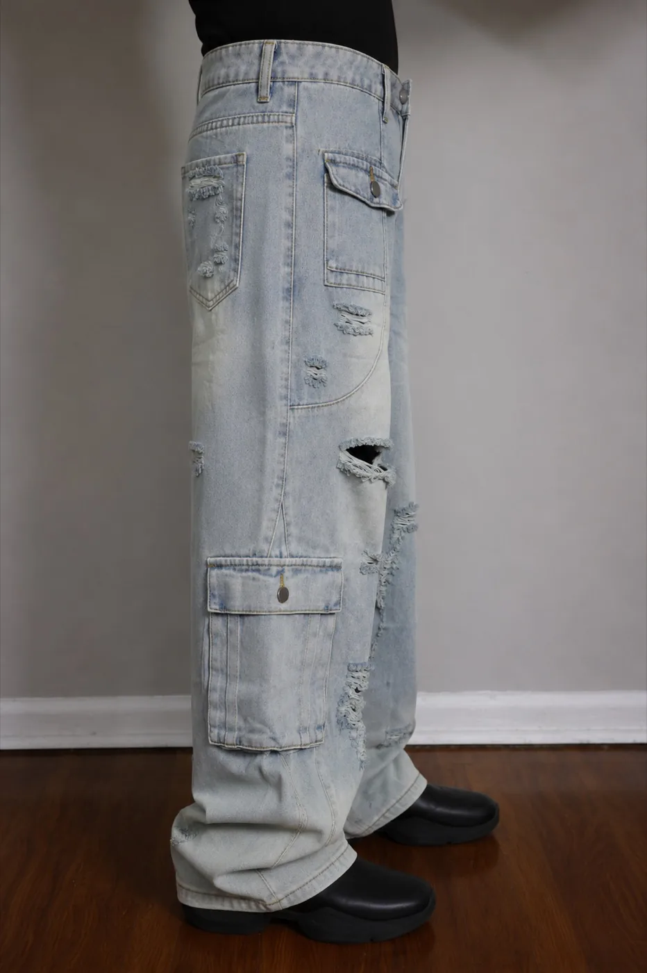 Ice Cargo Wide-Leg Denim