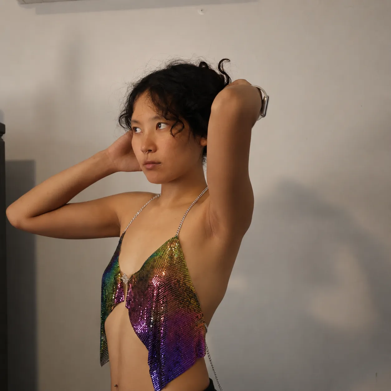Holographic Sequin Bra Top — Editorial